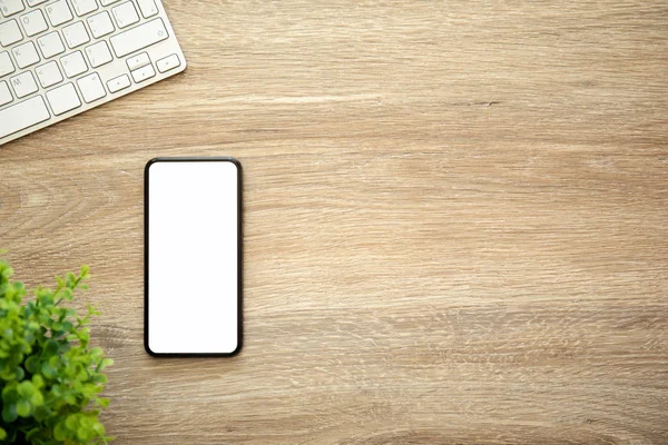 telefon ile izole perde klavye ile ahşap tablo