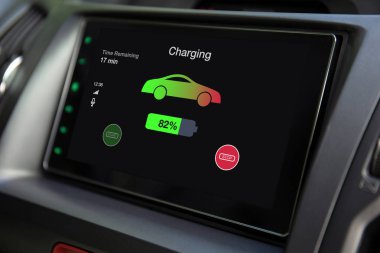 Eko pilin şarj edilmesi ile değmek multimedia sistem elektrikli otomobil