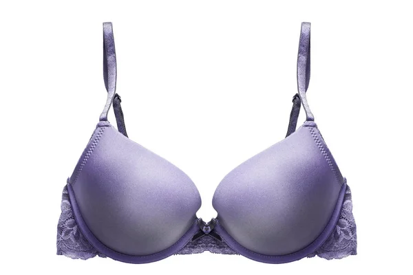 Purple Silk Lingerie Push Bra White Background — Stock Photo, Image