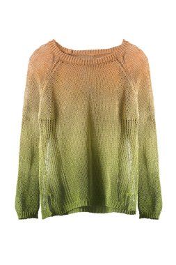 Beyaz arka plan üzerinde net kazak örme renkli ombre