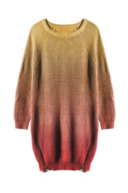 Beyaz zemin üzerine örme büyük boy renkli elbise