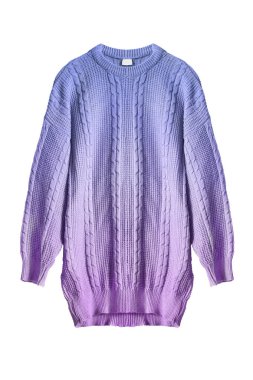 Örme kazak beyaz zemin üzerine mavi ve pembe