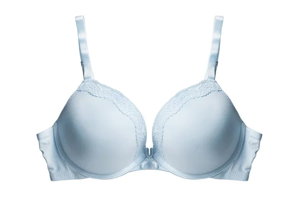 Pastel Blue Silk Push Brassiere White Background — Stock Photo, Image