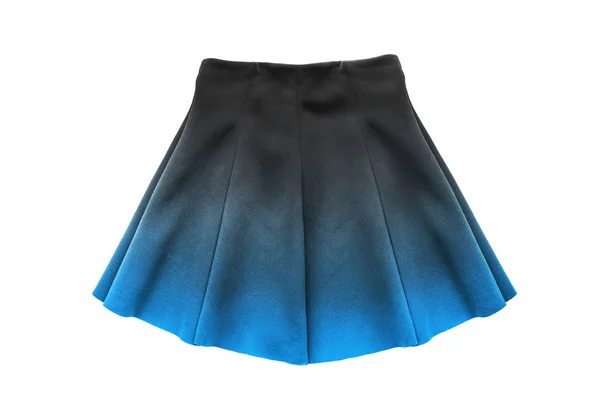 Laaide Blauwe Zwarte Ombre Mini Rok Witte Achtergrond — Stockfoto