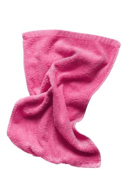 Beyaz bitti izole buruşuk pembe pembe terry havlu