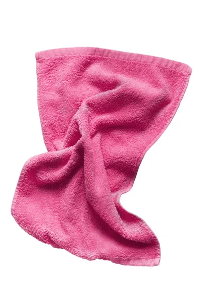 Beyaz bitti izole buruşuk pembe pembe terry havlu