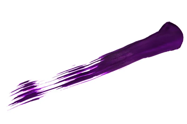 Purple Paint Brush Stroke White Background — Stock Photo, Image