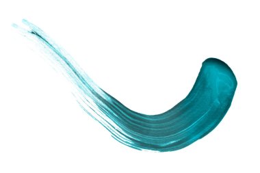 Soyut mavi boya fırça darbesi beyaz arka plan üzerinde