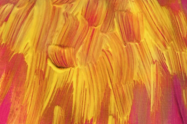 Arka Plan Olarak Sarı Pembe Boya Fırça Darbeleri Soyut — Stok fotoğraf