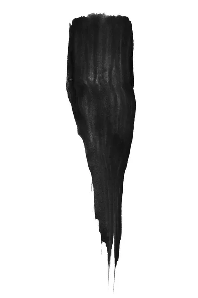 Absztrakt Fekete Akvarell Blob Elszigetelt Felett Fehér — Stock Fotó