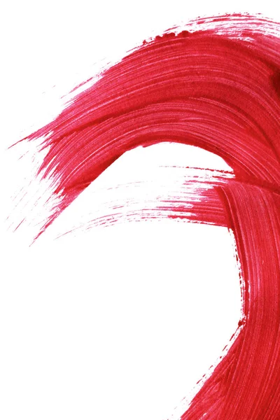 Beyaz Zemin Üzerine Kırmızı Boya Soyut Fırça Darbesi — Stok fotoğraf