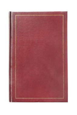 Boş kitap kapağı beyaz zemin üzerine kırmızı yaldızlı