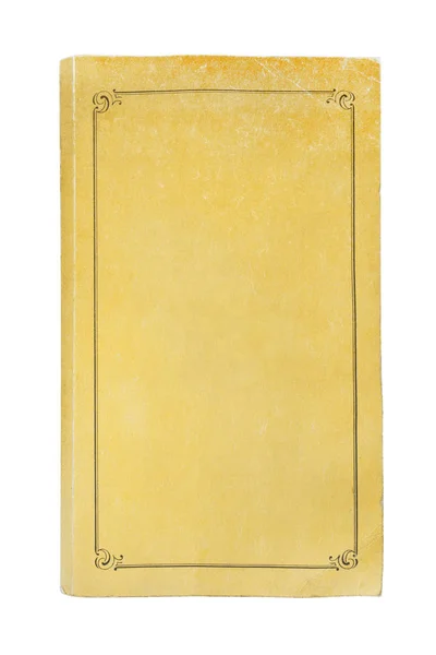 Capa Livro Papel Amarelo Branco Fundo Branco — Fotografia de Stock