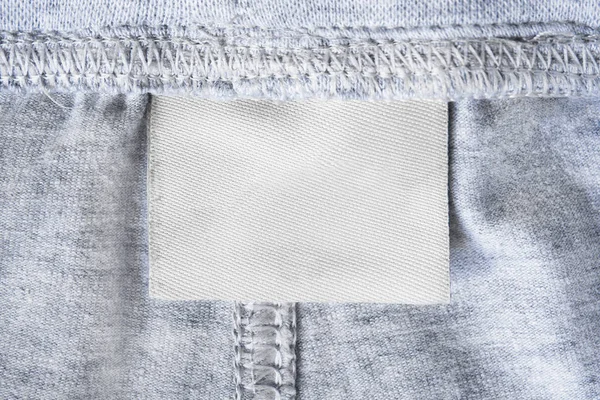 Blank Textile Clothes Label Textile Background Closeup — Stock Photo, Image