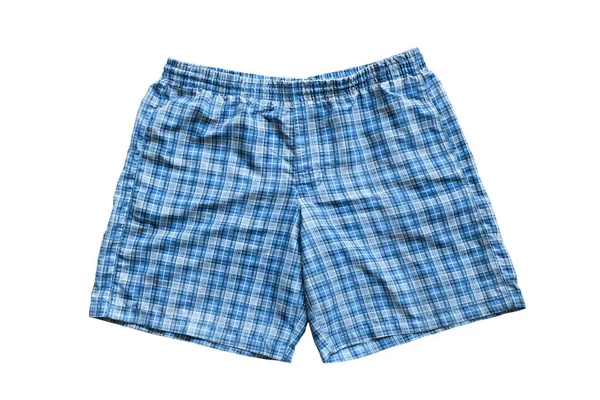 Blue Checkered Underpants Isolated White — Stock Photo, Image