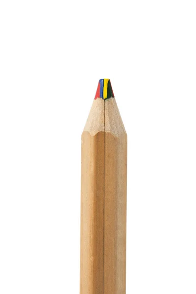 Multicolor Wooden Pencil Closeup White Background — Stock Photo, Image