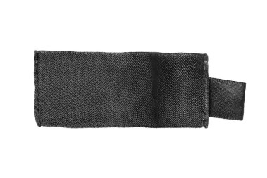 Beyaz arka planda siyah boş Tekstil giyim etiketi