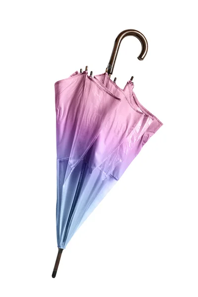 Elegant Colorful Folded Umbrella Isolated White — Stock Photo, Image