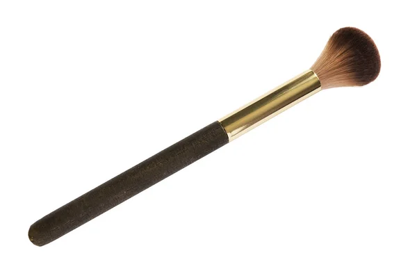 Makeup Brush Wooden Handle White Background — Stock Photo, Image