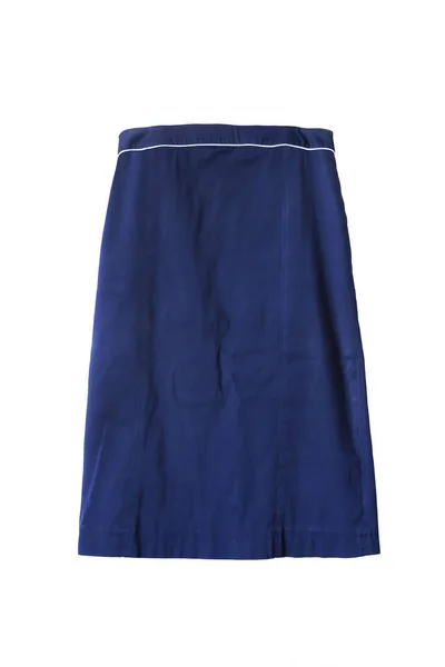 Podstawowe Ciemny Niebieski Bawełniana Spódnica Białym Tle — Zdjęcie stockowe