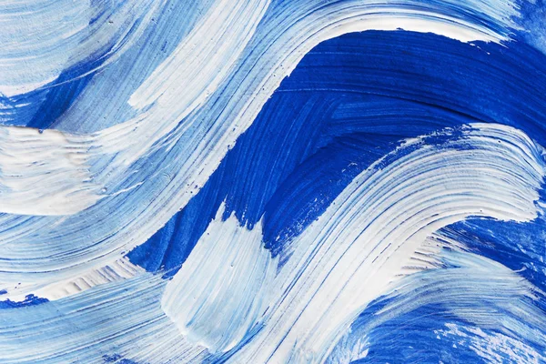 Pintura Acrílica Abstrata Tons Azul Closeup Como Fundo — Fotografia de Stock