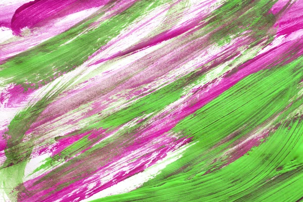 Розовый Зеленый Мазки Кистью Белом Фоне — стоковое фото