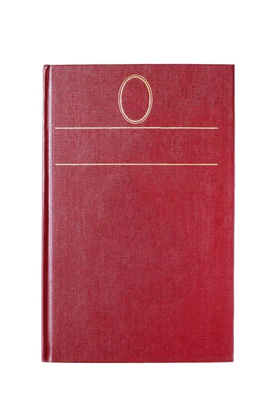 Βιβλίο Κενό Κόκκινο Επιχρυσωμένα Κάλυμμα Απομονωθεί Λευκό — Φωτογραφία Αρχείου