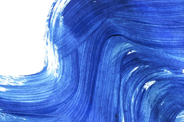 Pintura Abstrata Azul Sobre Branco Como Fundo — Fotografia de Stock