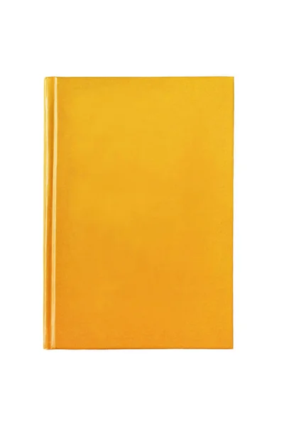 Καλύπτει Κενό Κίτρινο Βιβλίο Άσπρο Φόντο — Φωτογραφία Αρχείου