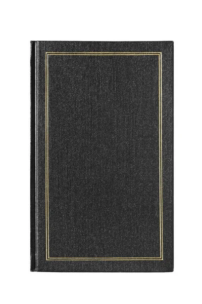 Kniha Černou Zlacené Krytku Izolované Bílém — Stock fotografie