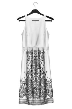 Siyah ve beyaz ipek sundress siyah beyaz bitti izole raf elbise