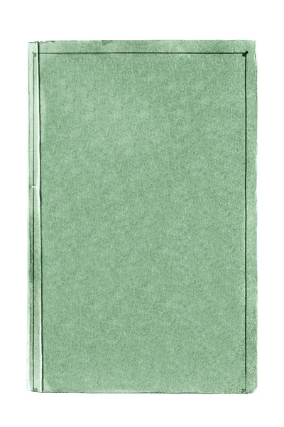 Capa Livro Papel Branco Verde Isolada Sobre Branco — Fotografia de Stock