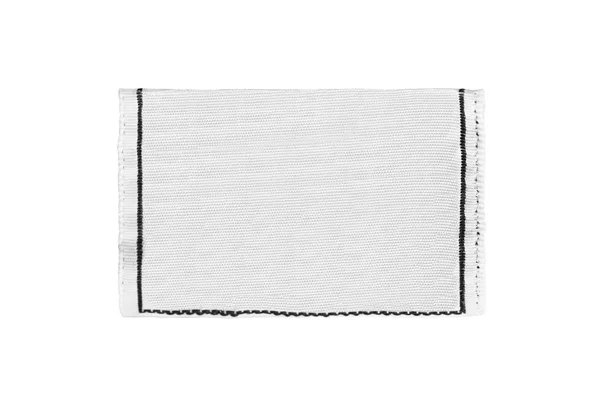 Lege Witte Textiel Patch Witte Achtergrond — Stockfoto