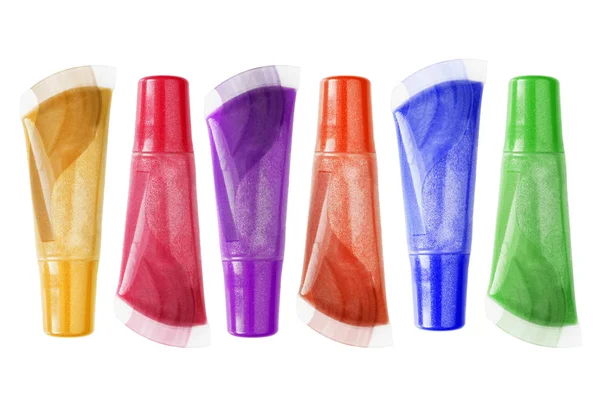 İzole renkli dudak parlatıcısı — Stok fotoğraf