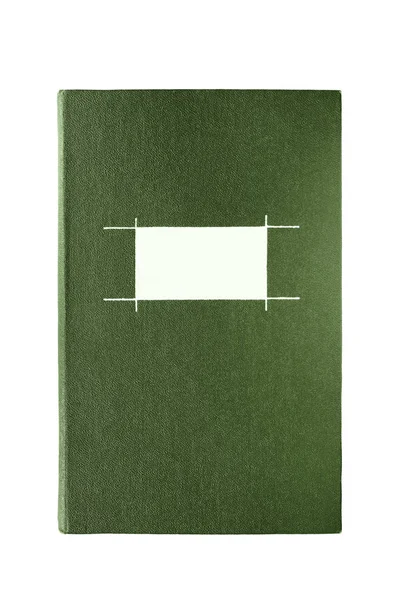 Libro Con Cubierta Verde Blanco Sobre Fondo Blanco —  Fotos de Stock