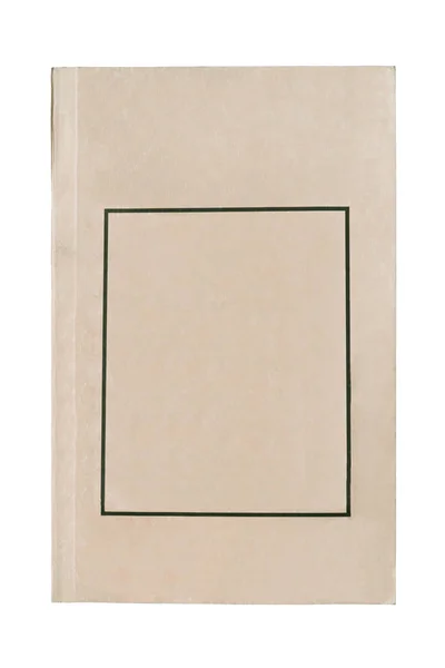 Papel Branco Bege Capa Livro Velho Isolado Sobre Branco — Fotografia de Stock
