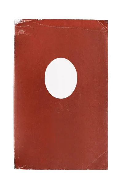 Παλαιό Κόκκινο Κενό Βιβλίο Κάλυμμα Απομονωθεί Λευκό — Φωτογραφία Αρχείου
