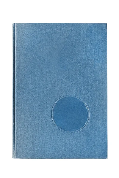 Livro Com Tampa Branco Azul Isolado Sobre Branco — Fotografia de Stock