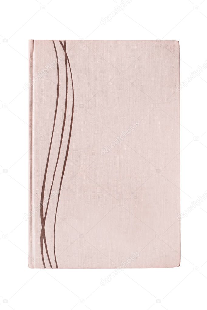 Book with blank pink cover isolated over white