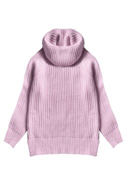 Pembe sıcak büyük boyutlu kazak beyaz bitti izole