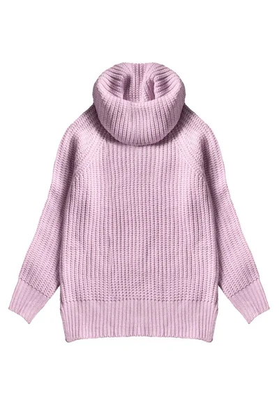 粉红色温暖的超大毛衣隔离在白色 — 图库照片