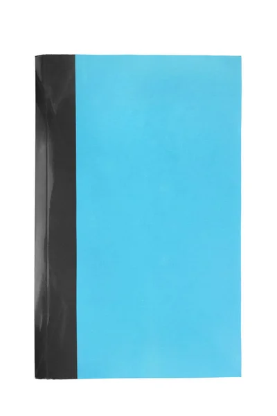 白で分離された空白青いブックカバー — ストック写真