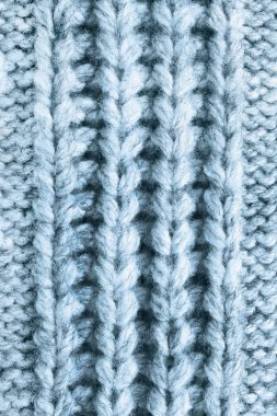 Mavi örgü yün doku closeup arka plan olarak