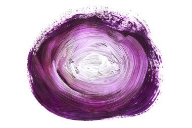 Beyaz arka plan üzerinde mor ve beyaz akrilik boya