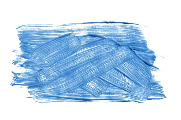 Blaue Abstrakte Gouachemalerei Isoliert Über Weiß — Stockfoto