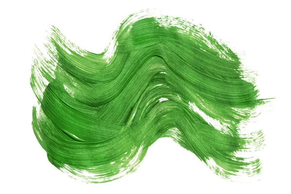 Pintura Verde Abstracta Del Gouache Sobre Fondo Blanco —  Fotos de Stock