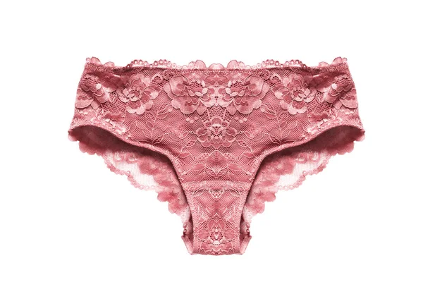 Culotte Dentelle Rose Sur Fond Blanc — Photo