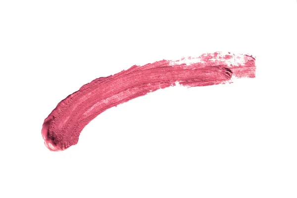 Pink Mat Lipstick Smear White Background — Stock Photo, Image