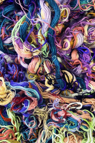 Colorful Cotton Stitching Threads Closeup Background — Stock Photo, Image