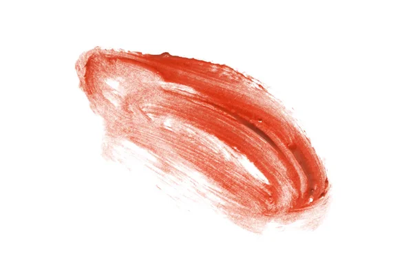 Bright Orange Lip Gloss Smear Isolated White — Stock Photo, Image